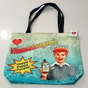 "I Love Lucy " Vitameatavegamin large tote , NWT